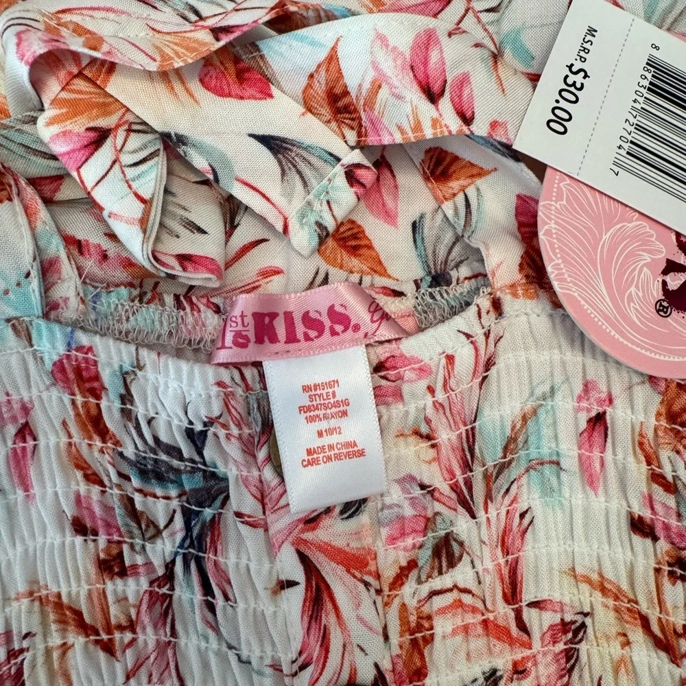 NWT | Kids Size 10/12 | 1st Kiss Girls | Smocked Floral Dress